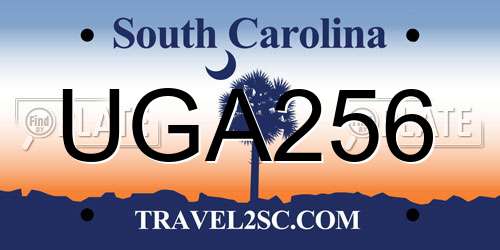 UGA256 South Carolina License Plate