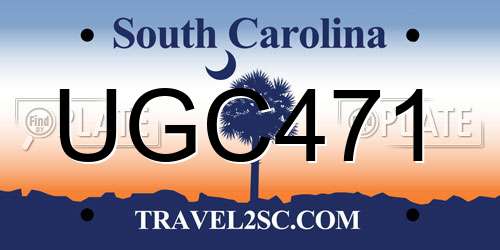 UGC471 South Carolina License Plate
