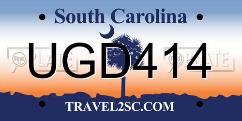 UGD414 South Carolina License Plate