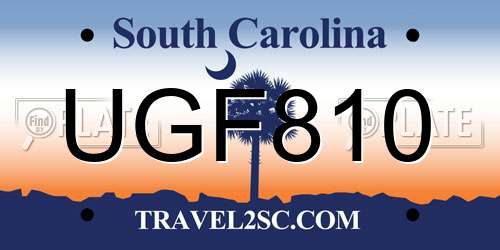 UGF810 South Carolina License Plate