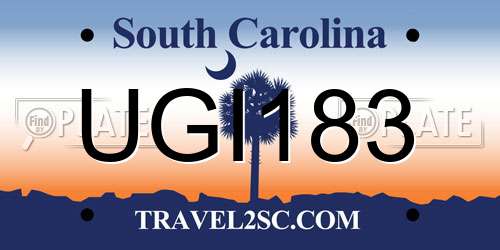 UGI183 South Carolina License Plate