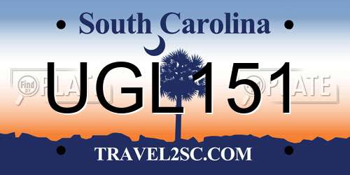 UGL151 South Carolina License Plate