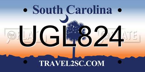 UGL824 South Carolina License Plate