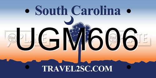 UGM606 South Carolina License Plate