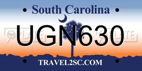 UGN630 South Carolina License Plate