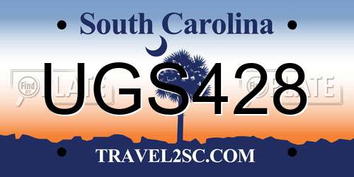 UGS428 South Carolina License Plate