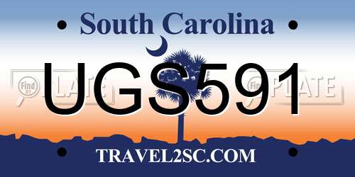 UGS591 South Carolina License Plate