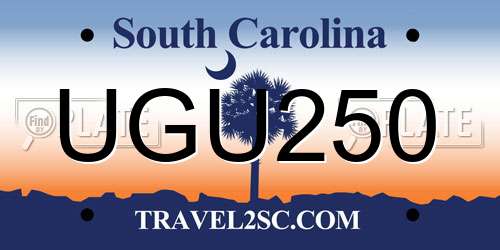UGU250 South Carolina License Plate