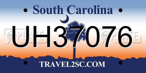 UH37076 South Carolina License Plate