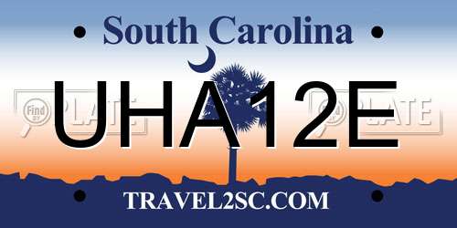 UHA12E South Carolina License Plate