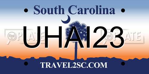 UHAI23 South Carolina License Plate