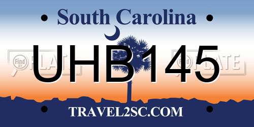 UHB145 South Carolina License Plate