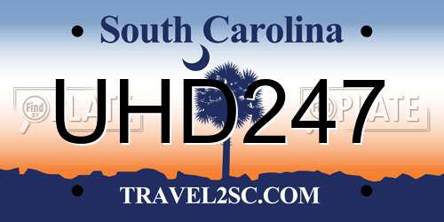 UHD247 South Carolina License Plate