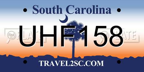 UHF158 South Carolina License Plate