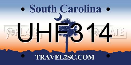 UHF314 South Carolina License Plate