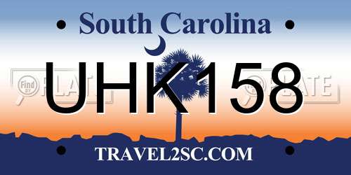 UHK158 South Carolina License Plate