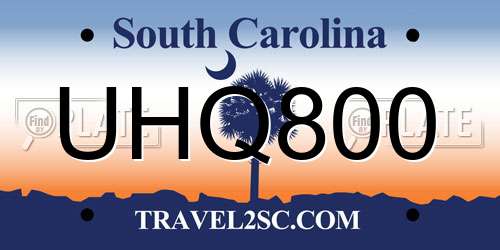 UHQ800 South Carolina License Plate