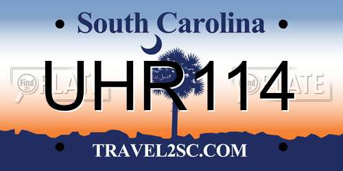 UHR114 South Carolina License Plate