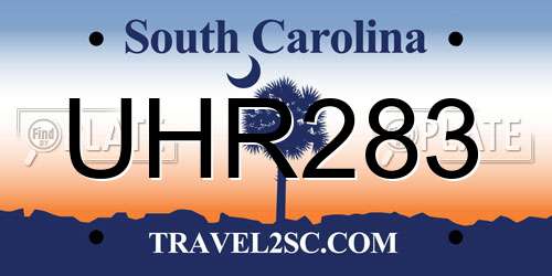 UHR283 South Carolina License Plate