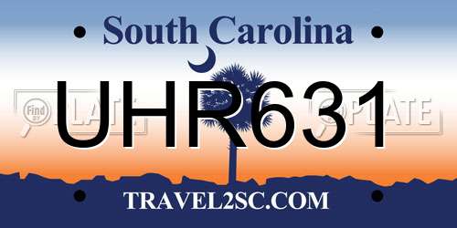 UHR631 South Carolina License Plate