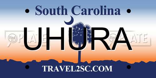 UHURA South Carolina License Plate