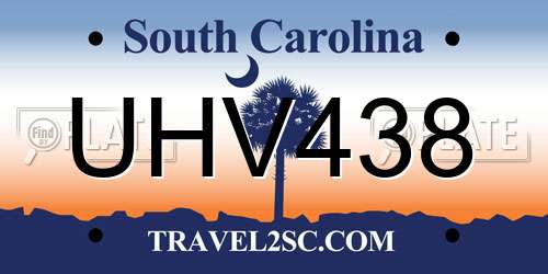 UHV438 South Carolina License Plate