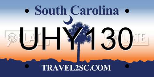 UHY130 South Carolina License Plate