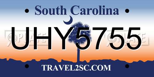 UHY5755 South Carolina License Plate