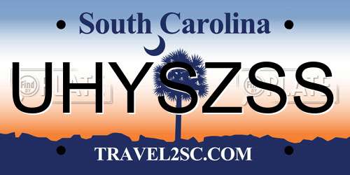 UHYSZSS South Carolina License Plate