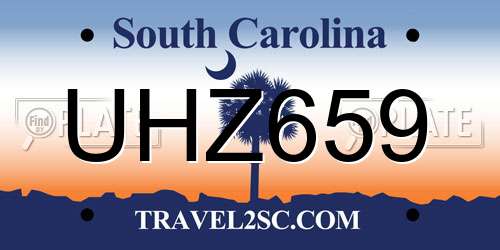 UHZ659 South Carolina License Plate