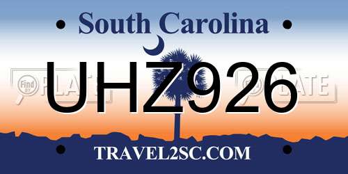 UHZ926 South Carolina License Plate