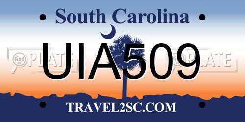 UIA509 South Carolina License Plate
