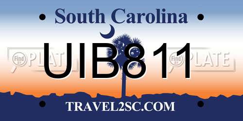 UIB811 South Carolina License Plate