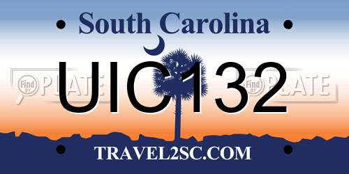 UIC132 South Carolina License Plate