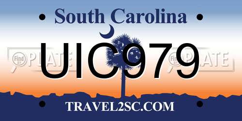 UIC979 South Carolina License Plate
