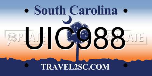 UIC988 South Carolina License Plate