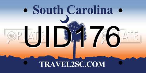 UID176 South Carolina License Plate