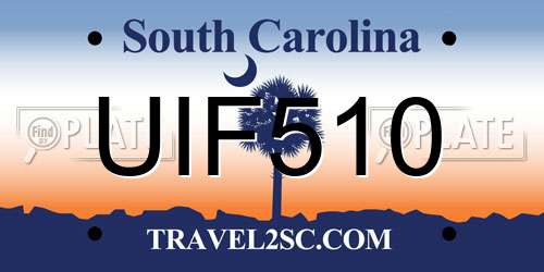 UIF510 South Carolina License Plate