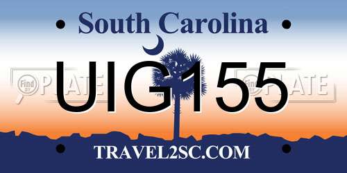 UIG155 South Carolina License Plate