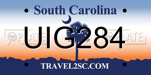 UIG284 South Carolina License Plate
