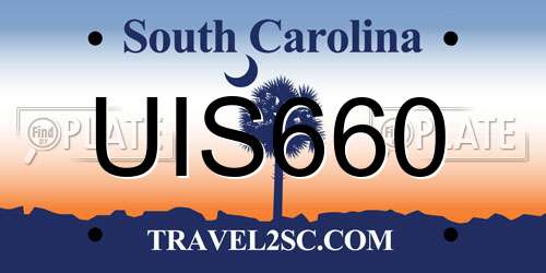 UIS660 South Carolina License Plate
