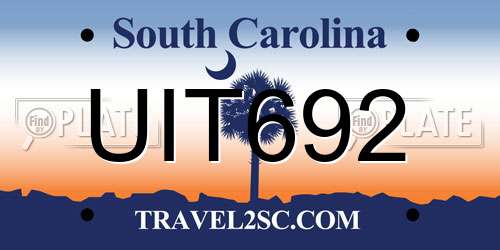 UIT692 South Carolina License Plate