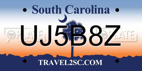 UJ5B8Z South Carolina License Plate