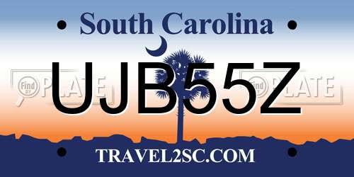 UJB55Z South Carolina License Plate