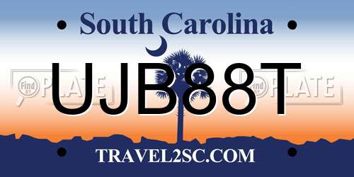 UJB88T South Carolina License Plate