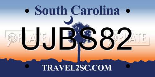 UJBS82 South Carolina License Plate