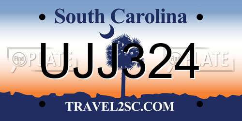 UJJ324 South Carolina License Plate