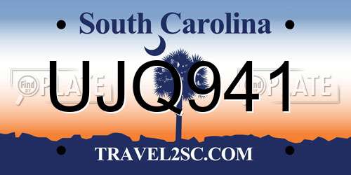 UJQ941 South Carolina License Plate