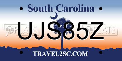 UJS85Z South Carolina License Plate