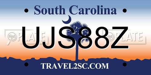 UJS88Z South Carolina License Plate
